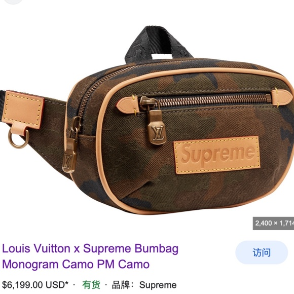 Louis Vuitton x Supreme Bumbag Monogram Camo PM Camo - Picture 2 of 6